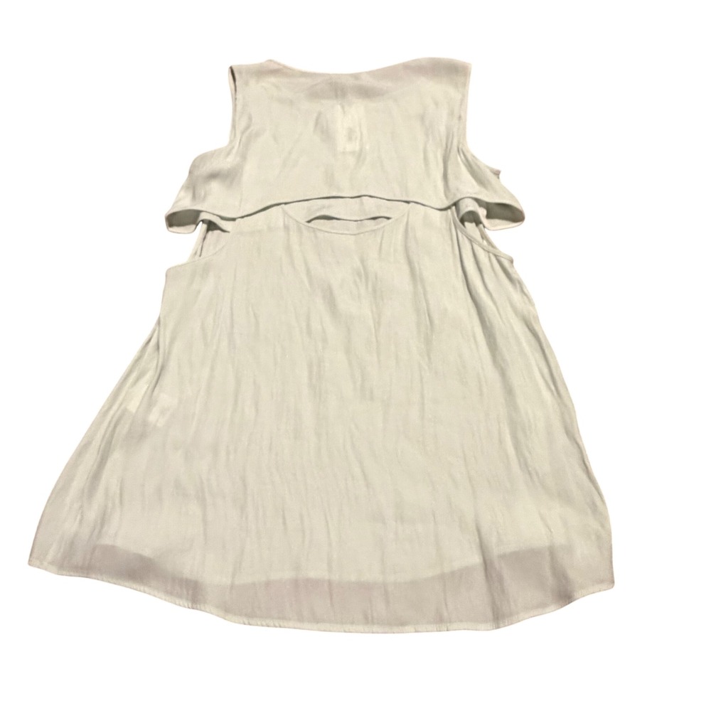 Oak + Fort Womens Blouse Tunic Light Green Sleeveless Layered‎ Back Cutout M NEW - Picture 2 of 9